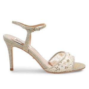 NEW- Badgley Mischka Terran Embellished Glitter Stiletto Sandals